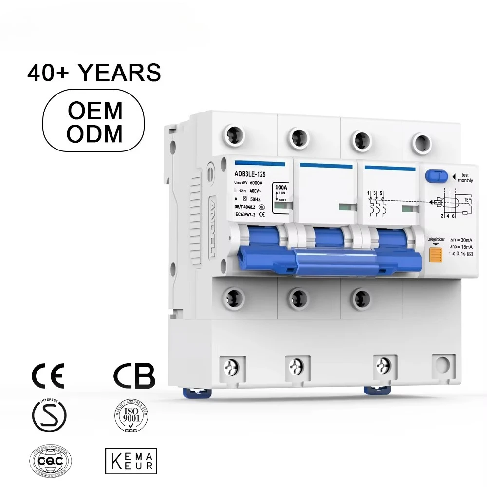 ADB3-125LE-3P 100amp Mini Earth Leakage Circuit Breaker Copper Plastic Protective Industrial Electronic Household
ADB3-125LE-3P 100amp Mini Earth Leakage Circuit Breaker Copper Plastic Protective Industrial Electronic Household