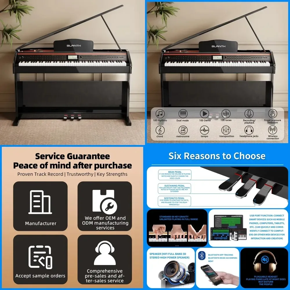 Hot Sale BLANTH Keyboard Instruments Electric Piano Keyboard Digital Piano Electronic Music Instrument Piano for Sale
Hot Sale BLANTH Keyboard Instruments Electric Piano Keyboard Digital Piano Electronic Music Instrument Piano for Sale