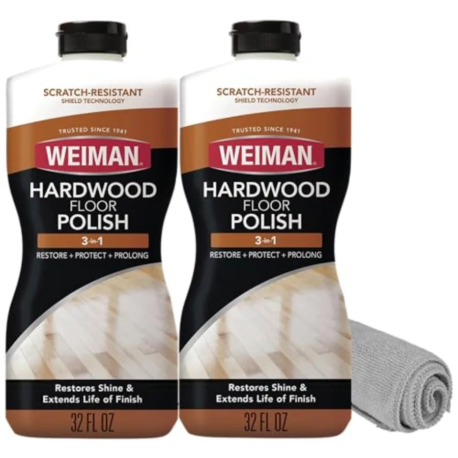 Wood Floor Polish and Restorer 3PC Bundle - High-Traffic Hardwood Floor, Natural Shine, Removes Scratches, Leaves Protective La
Wood Floor Polish and Restorer 3PC Bundle - High-Traffic Hardwood Floor, Natural Shine, Removes Scratches, Leaves Protective La