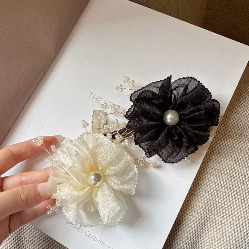 Elegant Organza Flower Hair Clips with Pearl Decor Sweet Side Bangs Hairpins for Women Elegant Half-Up Hairstyle Spring Clip
Elegant Organza Flower Hair Clips with Pearl Decor Sweet Side Bangs Hairpins for Women Elegant Half-Up Hairstyle Spring Clip