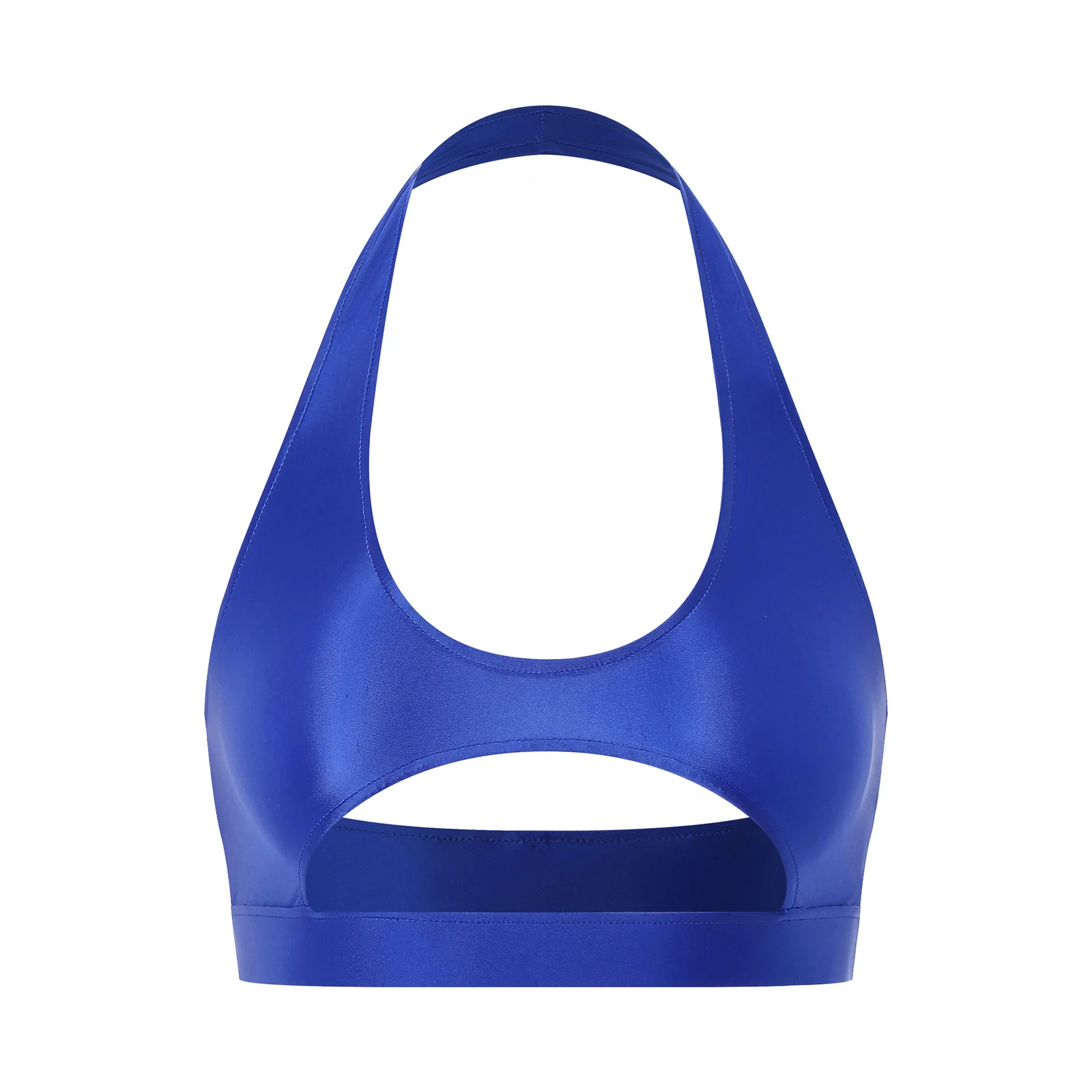 Womens Glossy Sexy Cutout Halter Vest Swimwear Female Solid Color Stretchy Backless Crop Top for Workout Gym Fitness Nightclub
Womens Glossy Sexy Cutout Halter Vest Swimwear Female Solid Color Stretchy Backless Crop Top for Workout Gym Fitness Nightclub