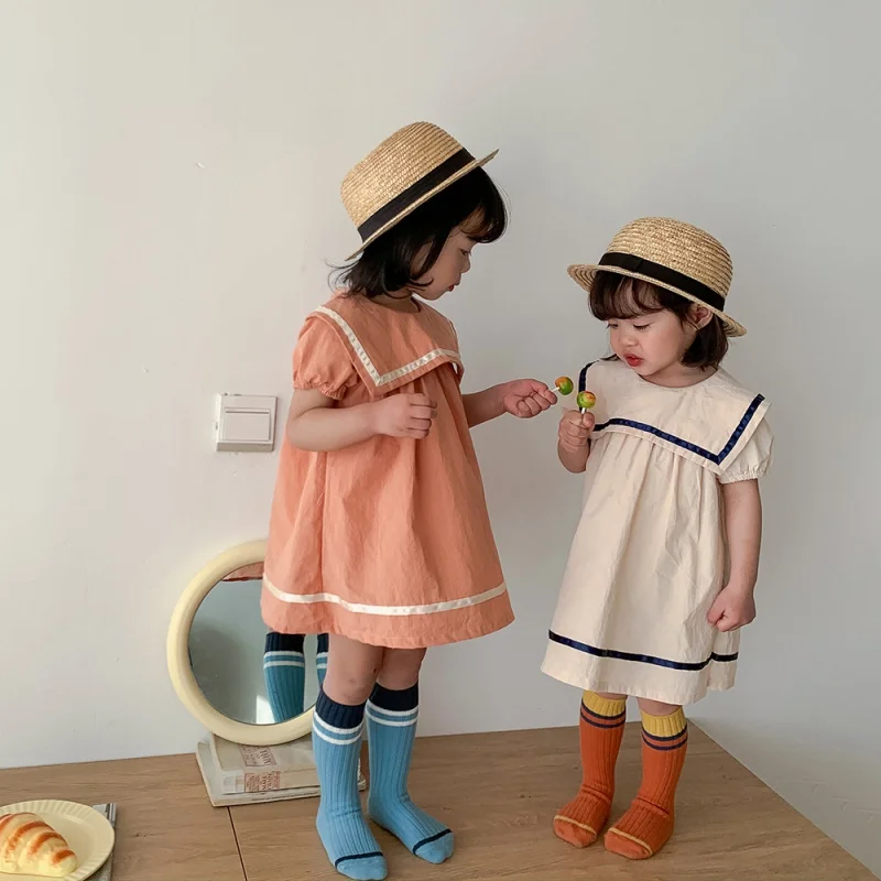 Summer Children's Clothing College Navy Style Girls' Dress Lapel Western Style Baby Girl Skirt Short Sleeve-MR
Summer Children's Clothing College Navy Style Girls' Dress Lapel Western Style Baby Girl Skirt Short Sleeve-MR