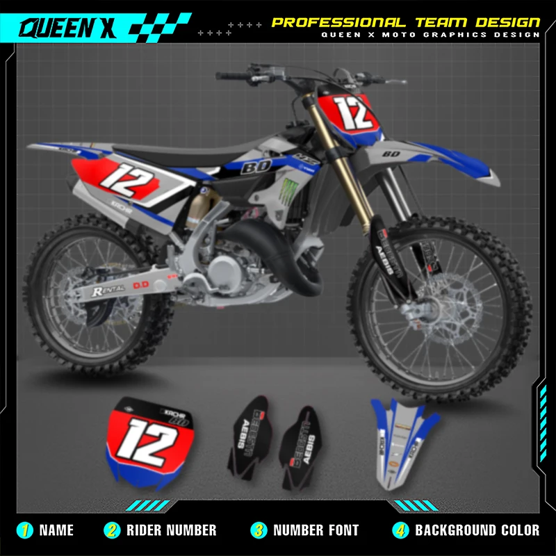 QUEEN X MOTO Custom Team мотоциклетная графика наклейки наборы для YAMAHA YZ125 YZ250 2022 2023 2024
QUEEN X MOTO Custom Team мотоциклетная графика наклейки наборы для YAMAHA YZ125 YZ250 2022 2023 2024
