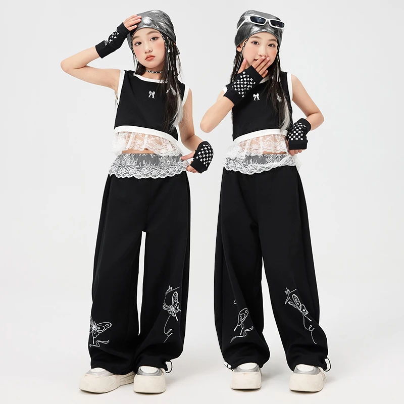 2025 Kids Hip Hop Clothing Kpop Girls Cheerlead Jazz Dance Clothes Black Navel Tops Pants Modern Dance Performance Suit BL15943
2025 Kids Hip Hop Clothing Kpop Girls Cheerlead Jazz Dance Clothes Black Navel Tops Pants Modern Dance Performance Suit BL15943