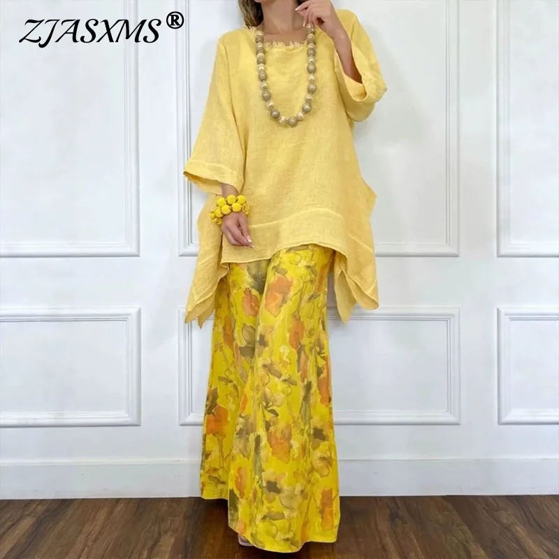 Bohemian Spring Women 2 Piece Set Casual Loose Asymmetric Blouse Tops Print Wide Leg Pants Suit New Summer Beach Vacation Outfit
Bohemian Spring Women 2 Piece Set Casual Loose Asymmetric Blouse Tops Print Wide Leg Pants Suit New Summer Beach Vacation Outfit
