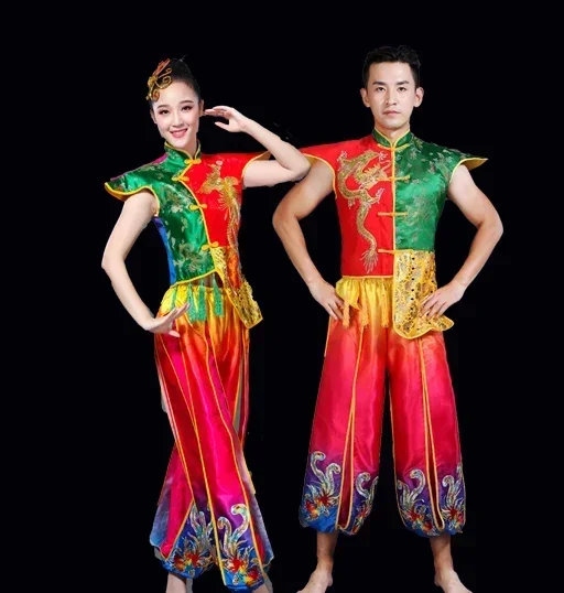 Chinese Style Drumming Costumes Clothing Elegant Fan Folk Dance Yangko Fan Dance Dance Yangko Clothing Suits Performance Costume
Chinese Style Drumming Costumes Clothing Elegant Fan Folk Dance Yangko Fan Dance Dance Yangko Clothing Suits Performance Costume