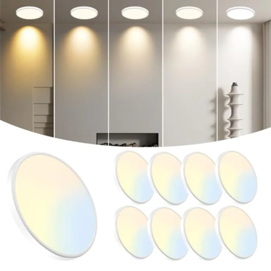 8-Pack 7.5Inch LED Ceiling Lights 5 Colors Selectable Flush Mount Ceiling Lights Ultra Thin LED Ceiling Lights Fixtures 0.87Inc
8-Pack 7.5Inch LED Ceiling Lights 5 Colors Selectable Flush Mount Ceiling Lights Ultra Thin LED Ceiling Lights Fixtures 0.87Inc