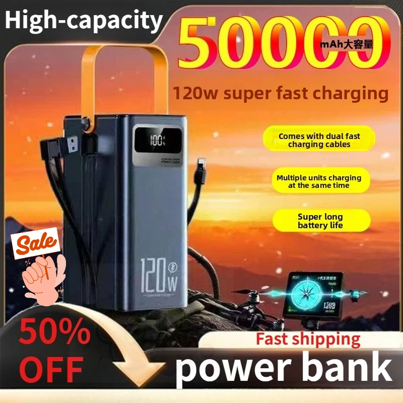 New 50000mAh 200000mAh Power Bank PD120W Portable Large Battery Capacity Power Station for IPhone Samsung Xiaomi Fast Charging
New 50000mAh 200000mAh Power Bank PD120W Portable Large Battery Capacity Power Station for IPhone Samsung Xiaomi Fast Charging
