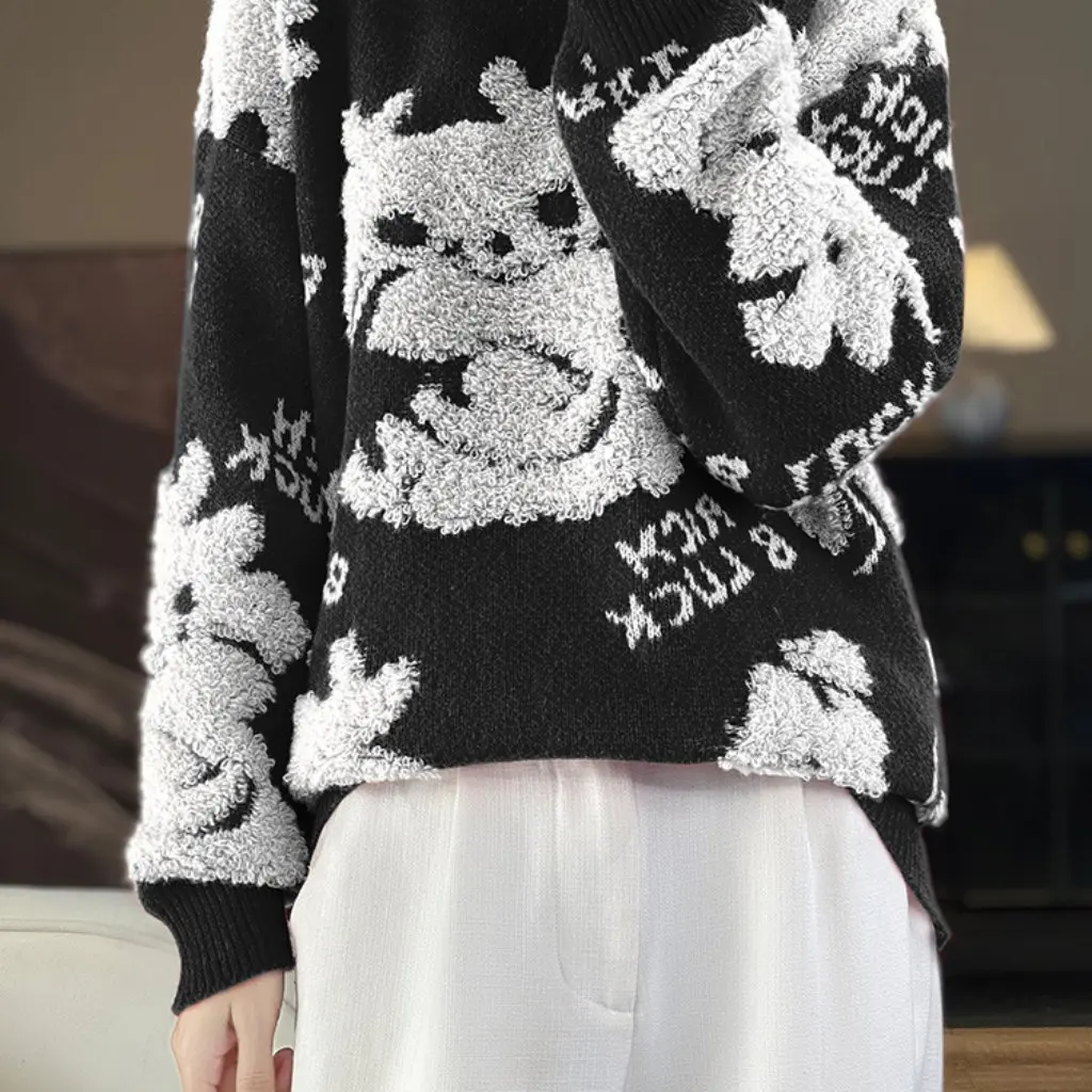 Year of the Dragon Red Knitwear Unisex Loose Fit Towel Jacquard Sweater for Autumn Winter Versatile Lazy Style Zodiac Year
Year of the Dragon Red Knitwear Unisex Loose Fit Towel Jacquard Sweater for Autumn Winter Versatile Lazy Style Zodiac Year
