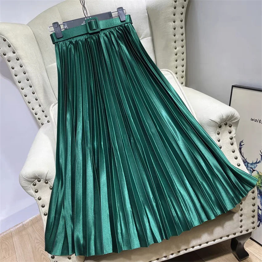 Gowyimme 2025 New Spring Summer Fahion Women High Waist Pleated Skirt Girl Midi-long A-line Solid Skirts Bottomings Shiny P1747
Gowyimme 2025 New Spring Summer Fahion Women High Waist Pleated Skirt Girl Midi-long A-line Solid Skirts Bottomings Shiny P1747