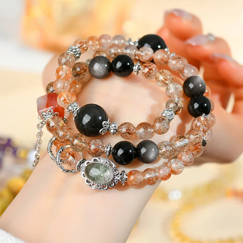 Natural Black Gold Silver Obsidian Green Phantom Magic Box Multi-Circle New Bracelet Jewelry
Natural Black Gold Silver Obsidian Green Phantom Magic Box Multi-Circle New Bracelet Jewelry