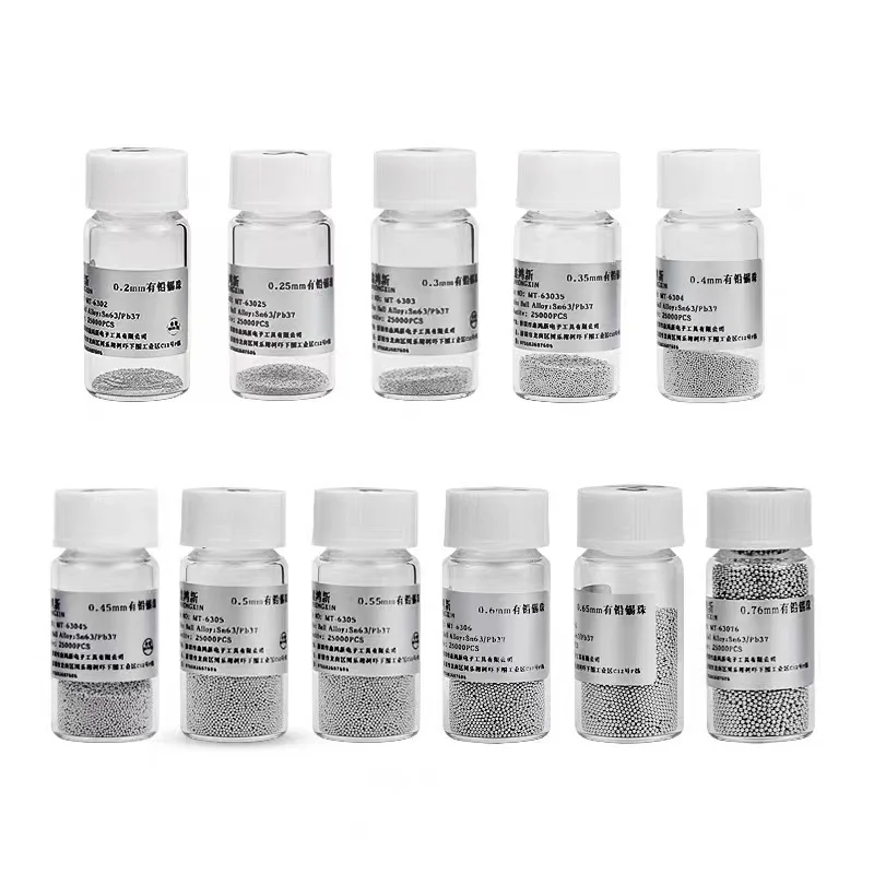 25k Bottle Reballing Balls 0.2 0.25 0.3 0.35 0.4 0.45 0.5 0.55 0.6 0.65 0.76MM BGA Solder Ball Lead-Free For Phone Repair Tool
25k Bottle Reballing Balls 0.2 0.25 0.3 0.35 0.4 0.45 0.5 0.55 0.6 0.65 0.76MM BGA Solder Ball Lead-Free For Phone Repair Tool