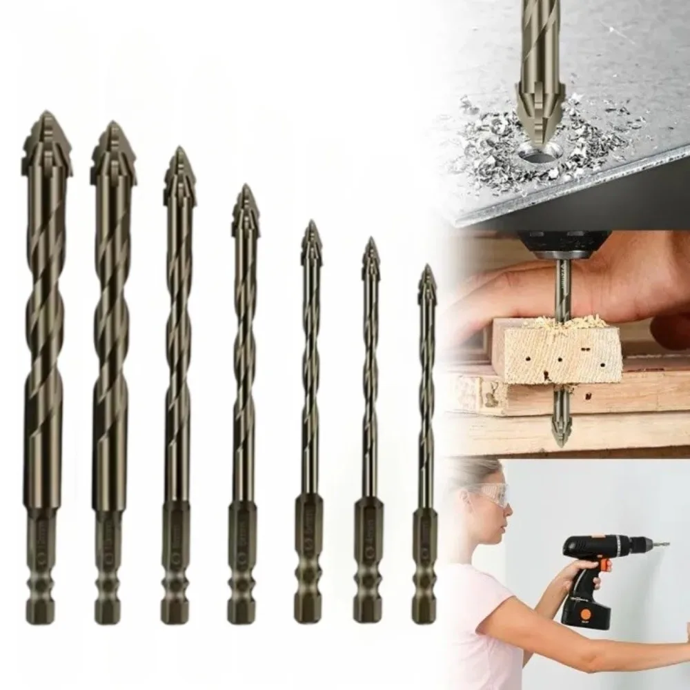 7pc Metal Material Eccentric Drill Bit Kit Serrated Four-Edged Tile Drill Bit High Hardness Skewed Head Concrete Drilling Tools
7pc Metal Material Eccentric Drill Bit Kit Serrated Four-Edged Tile Drill Bit High Hardness Skewed Head Concrete Drilling Tools