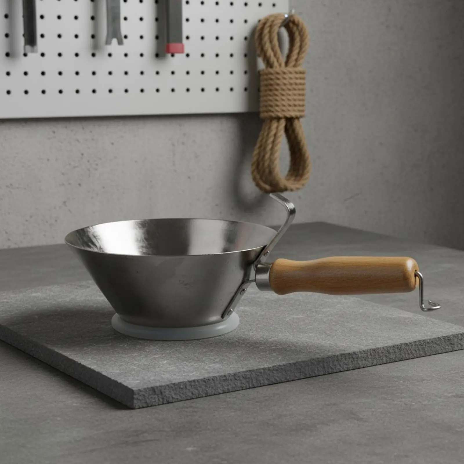 Stainless Steel Cement Ladle Hanging Hook Design Masonry Mixing Ladle Handheld Plaster Ladle Versatile Hand Tool for Masons
Stainless Steel Cement Ladle Hanging Hook Design Masonry Mixing Ladle Handheld Plaster Ladle Versatile Hand Tool for Masons