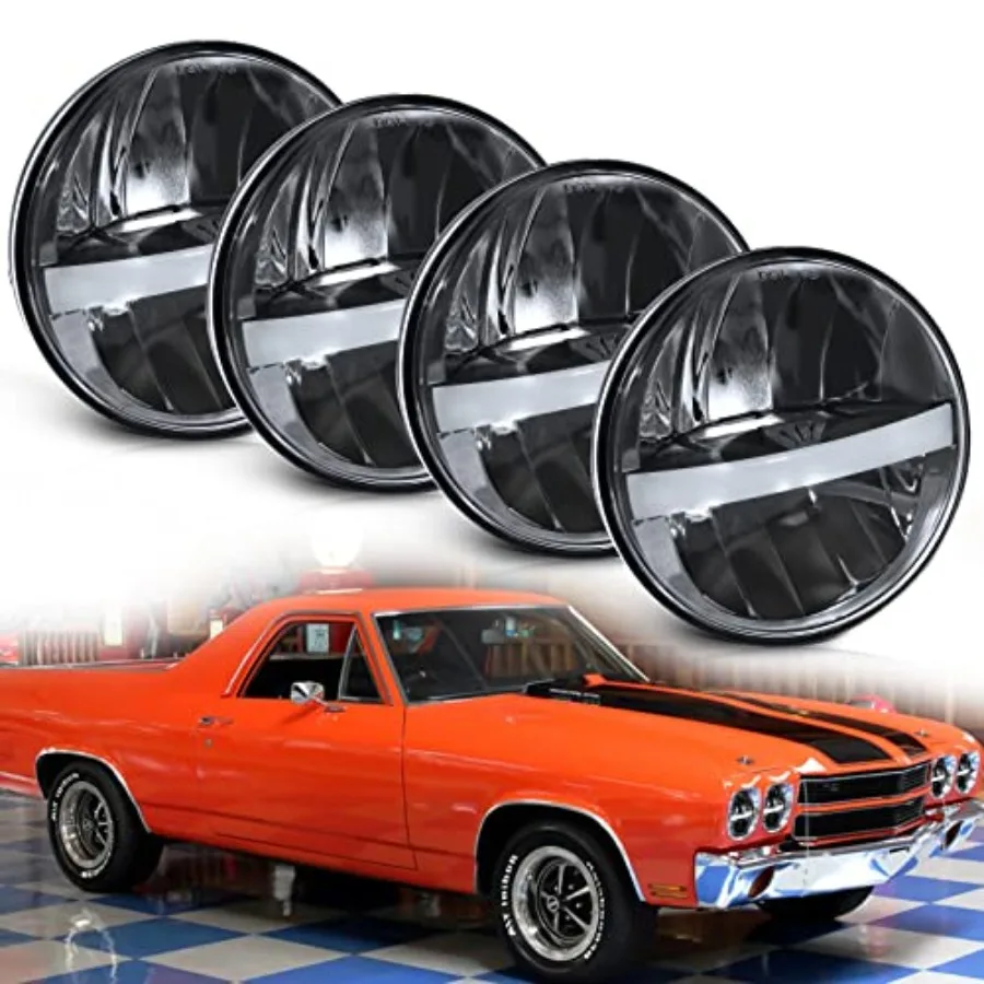 Round 5.75 Inch LED Headlight for Truck Classic Car: Aluminum Housing, Black Finish, Hi/Lo Beam + DRL, Sealed Beam, H5001/H5006
Round 5.75 Inch LED Headlight for Truck Classic Car: Aluminum Housing, Black Finish, Hi/Lo Beam + DRL, Sealed Beam, H5001/H5006