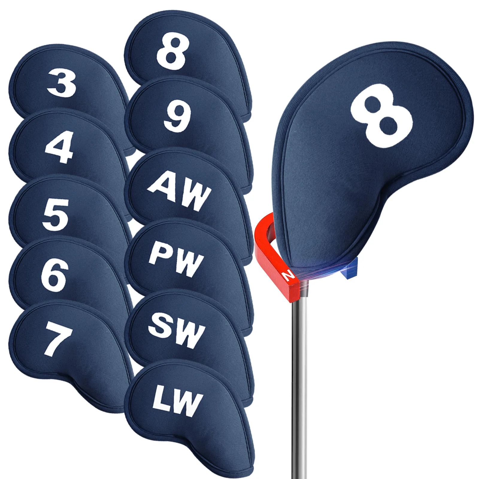 Magnetic Golf Iron Head Covers Soft Protection Printed Numbers Value 11 Pack, Durable Lightweight Neoprene Headcover for Irons
Magnetic Golf Iron Head Covers Soft Protection Printed Numbers Value 11 Pack, Durable Lightweight Neoprene Headcover for Irons