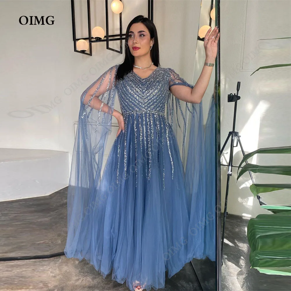 OIMG Blue Shiny Sequins Tulle Evening Dresses Sleeveless V Neck Pleat A Line Princess Ankle Length Prom Gowns Formal Gown
OIMG Blue Shiny Sequins Tulle Evening Dresses Sleeveless V Neck Pleat A Line Princess Ankle Length Prom Gowns Formal Gown