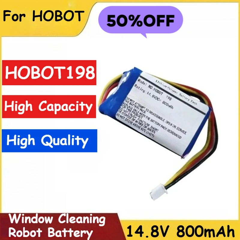 HOBOT198 Replacement Battery 14.8V 800mAh for HOBOT HB16815 HOBOT 168 188 198 268 288 298 368 388 Window Cleaning Robot
HOBOT198 Replacement Battery 14.8V 800mAh for HOBOT HB16815 HOBOT 168 188 198 268 288 298 368 388 Window Cleaning Robot