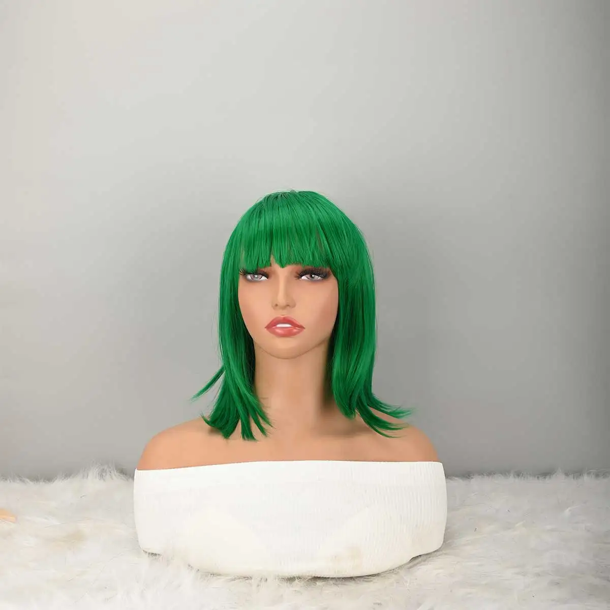 12 Inch/30 cm Fashion Lady Short Straight Flat Bangs Bob Synthetic Wig (Green)
12 Inch/30 cm Fashion Lady Short Straight Flat Bangs Bob Synthetic Wig (Green)