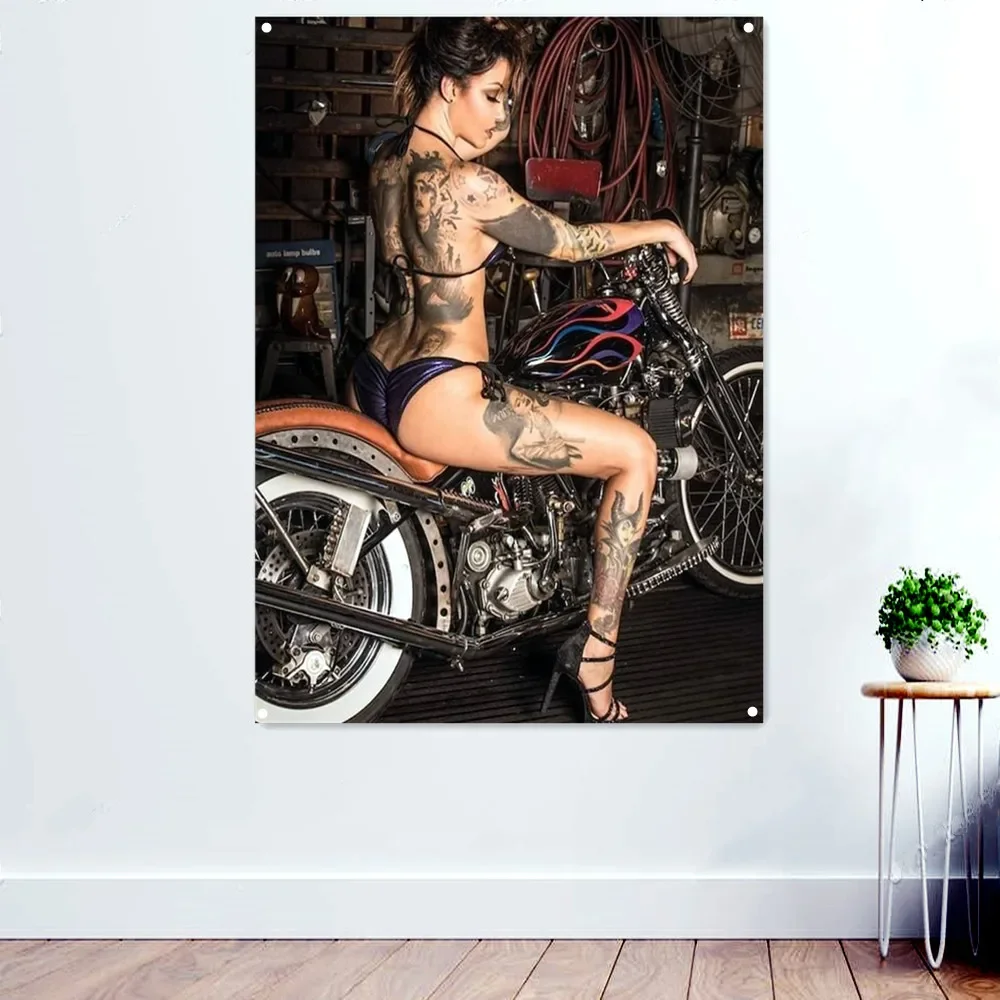 Sexy Tattoo Girl with Motorcycle Banner Wall Hanging Flag Locomotive Posters Prints Tapestry Wall Decor Painting Gifts for Men
Sexy Tattoo Girl with Motorcycle Banner Wall Hanging Flag Locomotive Posters Prints Tapestry Wall Decor Painting Gifts for Men