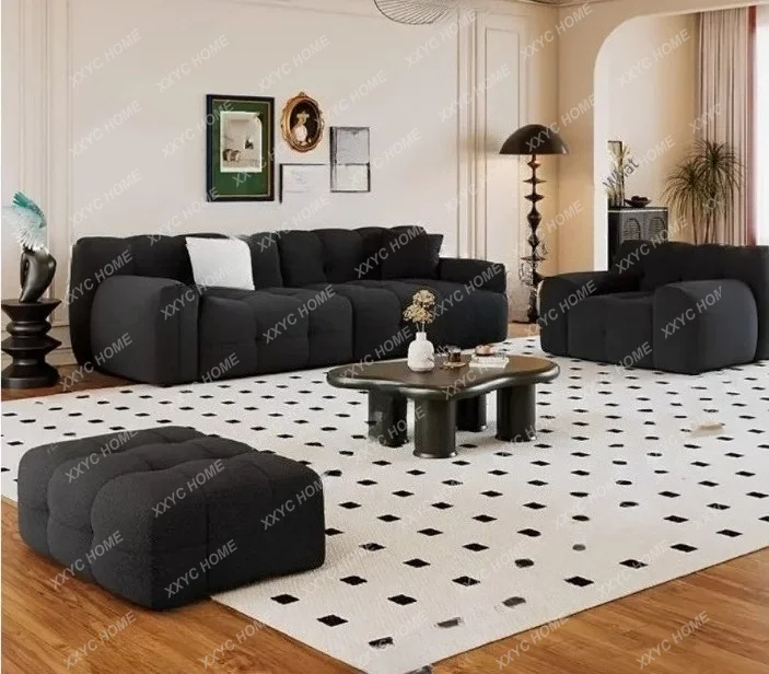 X40 Retro Minimalist Black Marshmallow Sofa Simple Retro Lamb Wool Sofa Combination
X40 Retro Minimalist Black Marshmallow Sofa Simple Retro Lamb Wool Sofa Combination
