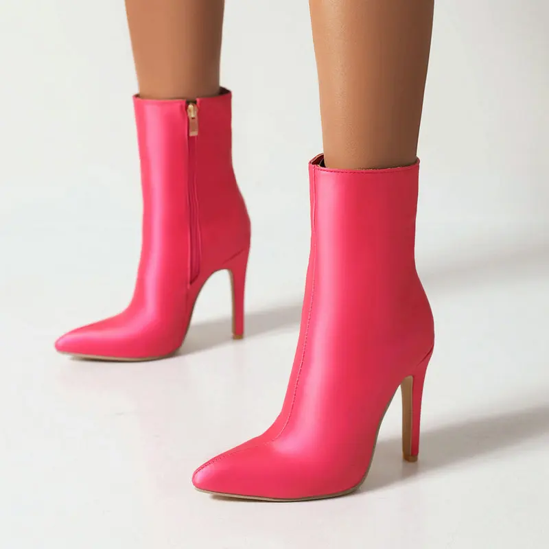 PU Satin Like Material Pointed Toe Stiletto Booties Nude Olive Color Super Thin High Heel Sexy Women Ankle Heels Boots Size 48
PU Satin Like Material Pointed Toe Stiletto Booties Nude Olive Color Super Thin High Heel Sexy Women Ankle Heels Boots Size 48