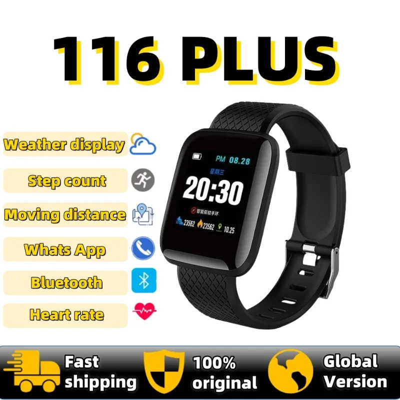 116 Plus Adult Bluetooth Smart Watch Blood Pressure and Heart Rate Monitor Sports Smart Watch Sleep Monitoring
116 Plus Adult Bluetooth Smart Watch Blood Pressure and Heart Rate Monitor Sports Smart Watch Sleep Monitoring