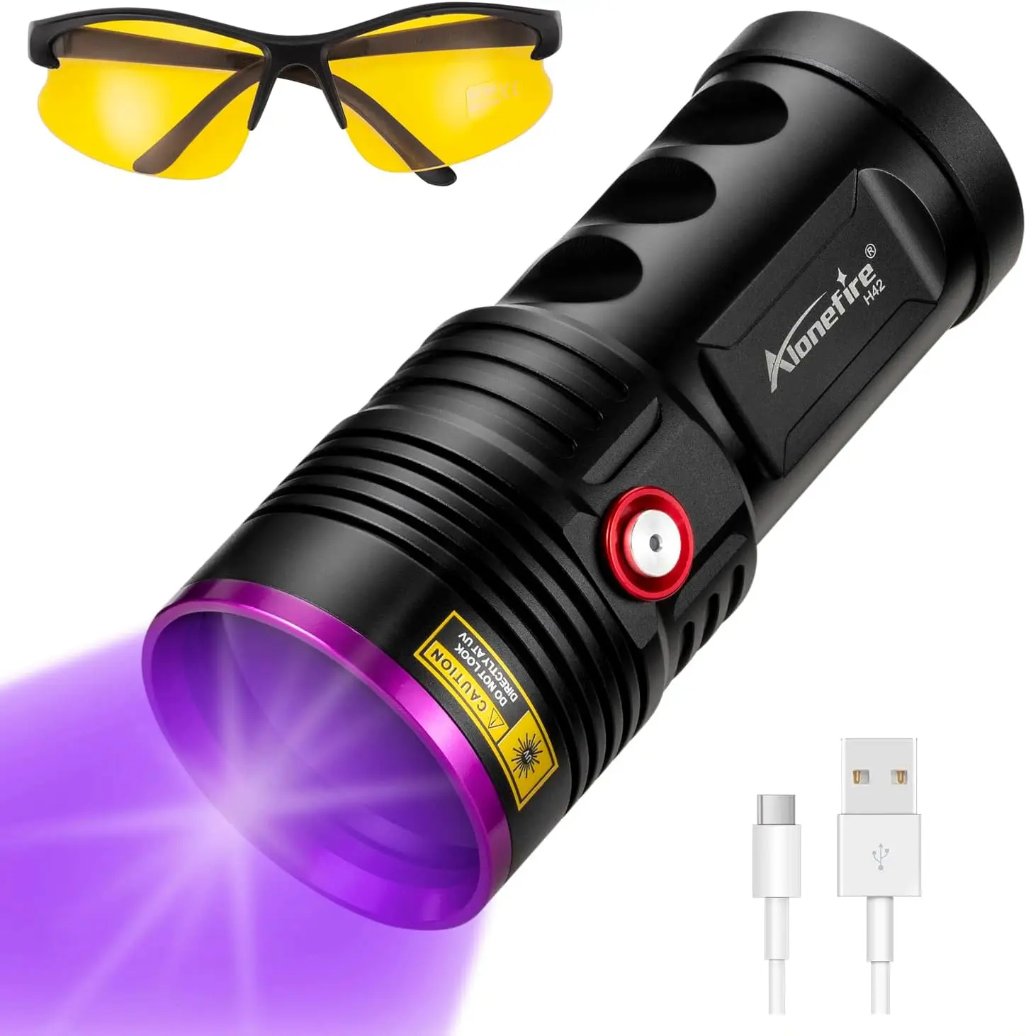 36W 365nm UV Flashlight USB Rechargeable Blacklight Torch for Resin Curing, Pet Urine Detection with Glasses
36W 365nm UV Flashlight USB Rechargeable Blacklight Torch for Resin Curing, Pet Urine Detection with Glasses