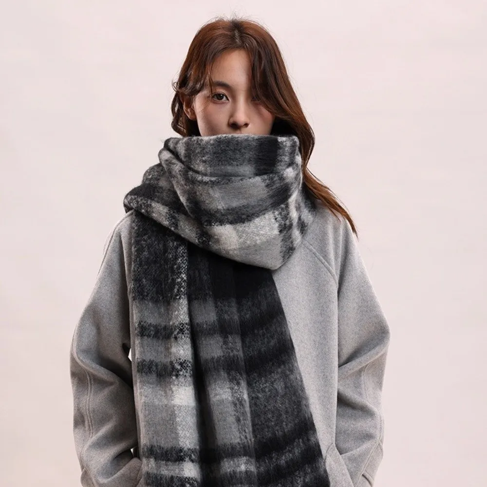 Elegant Mohair Plaid Wool Scarf Plush Thicken Winter Cashmere Scarves Tassel Warm Long Shawl Girl
Elegant Mohair Plaid Wool Scarf Plush Thicken Winter Cashmere Scarves Tassel Warm Long Shawl Girl