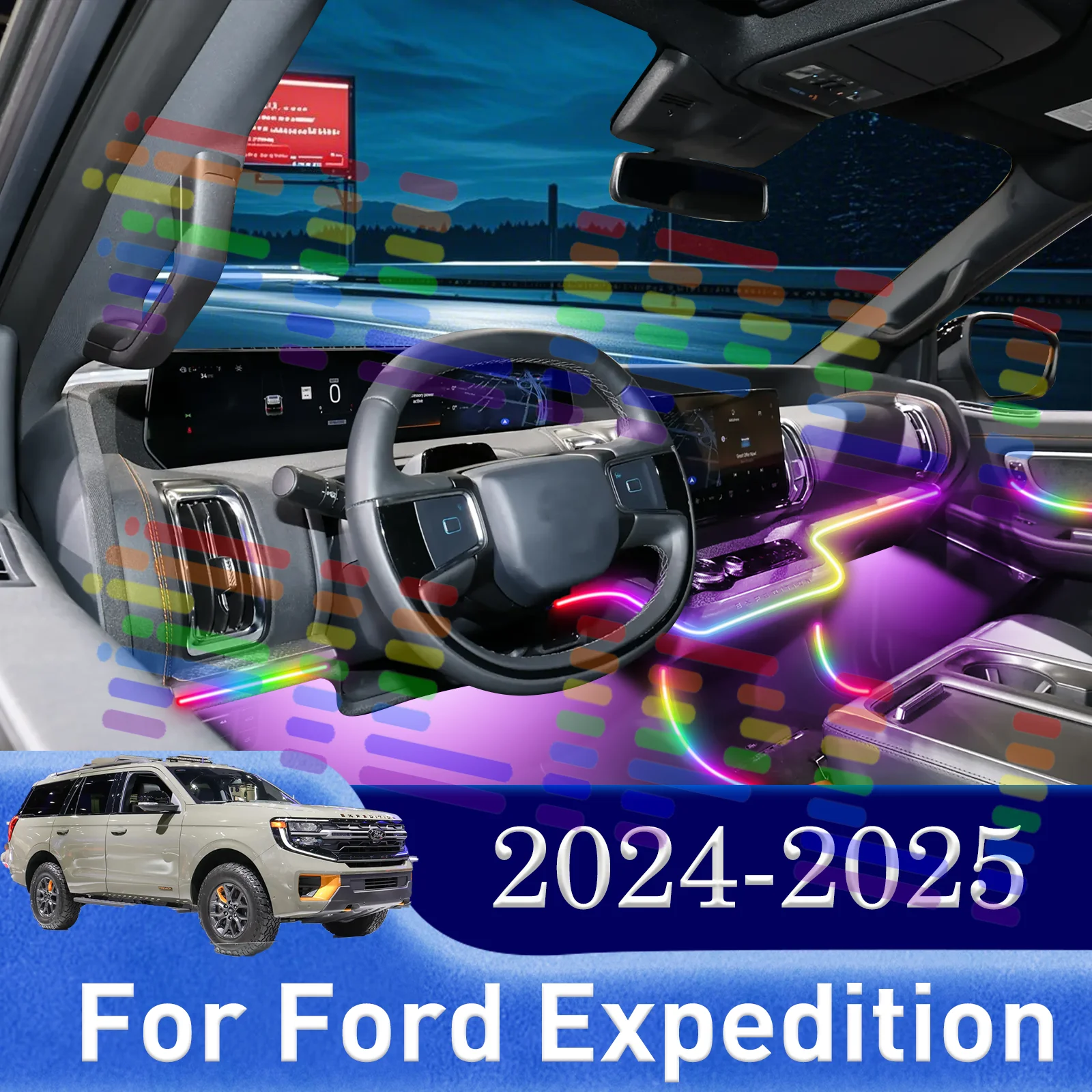 Для Ford Expedition умный пульт дистанционного управления салона автомобиля окружающее освещение RGB 64 цвета светодиодный быстроразъемный монтажный набор
Для Ford Expedition умный пульт дистанционного управления салона автомобиля окружающее освещение RGB 64 цвета светодиодный быстроразъемный монтажный набор