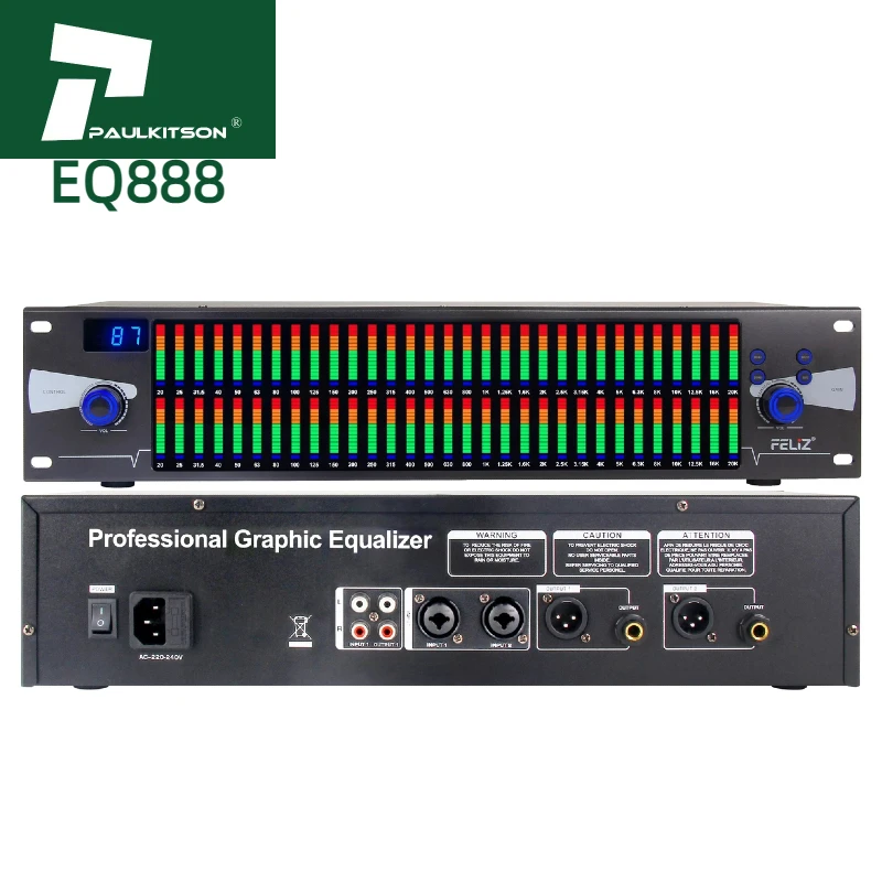 Paulkison Equalizer EQ888 Dual 31-Band Equalizer Audio Professional 2U Digital Audio Equalizer Audio Sound Equipment
Paulkison Equalizer EQ888 Dual 31-Band Equalizer Audio Professional 2U Digital Audio Equalizer Audio Sound Equipment