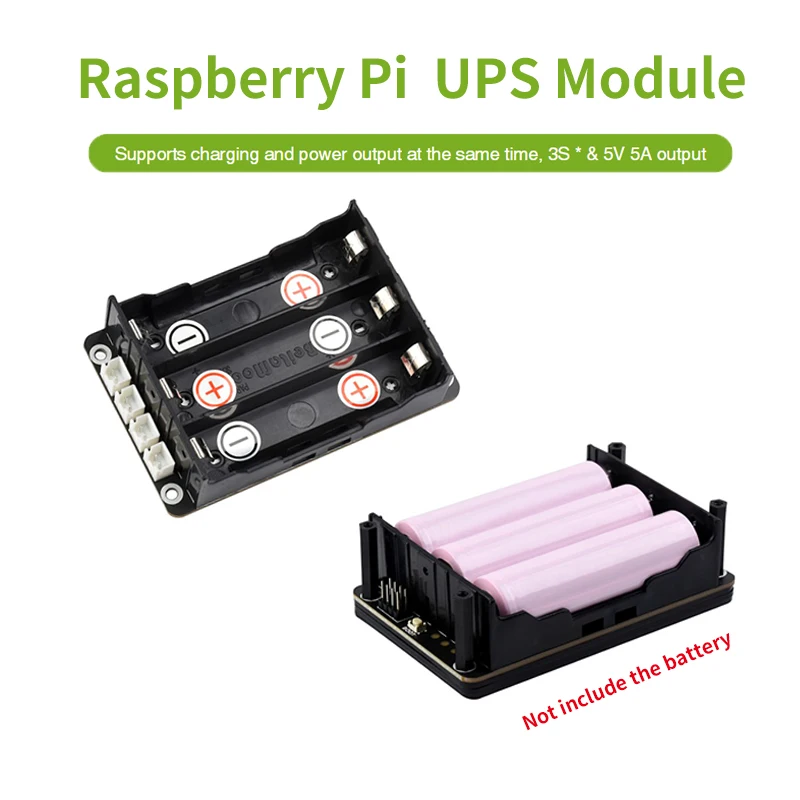 Raspberry Pi 5 UPS HAT Support 18650 Li Battery 5V Uninterruptible Power Supply Via I2C bus For Pi 4 Model B
Raspberry Pi 5 UPS HAT Support 18650 Li Battery 5V Uninterruptible Power Supply Via I2C bus For Pi 4 Model B