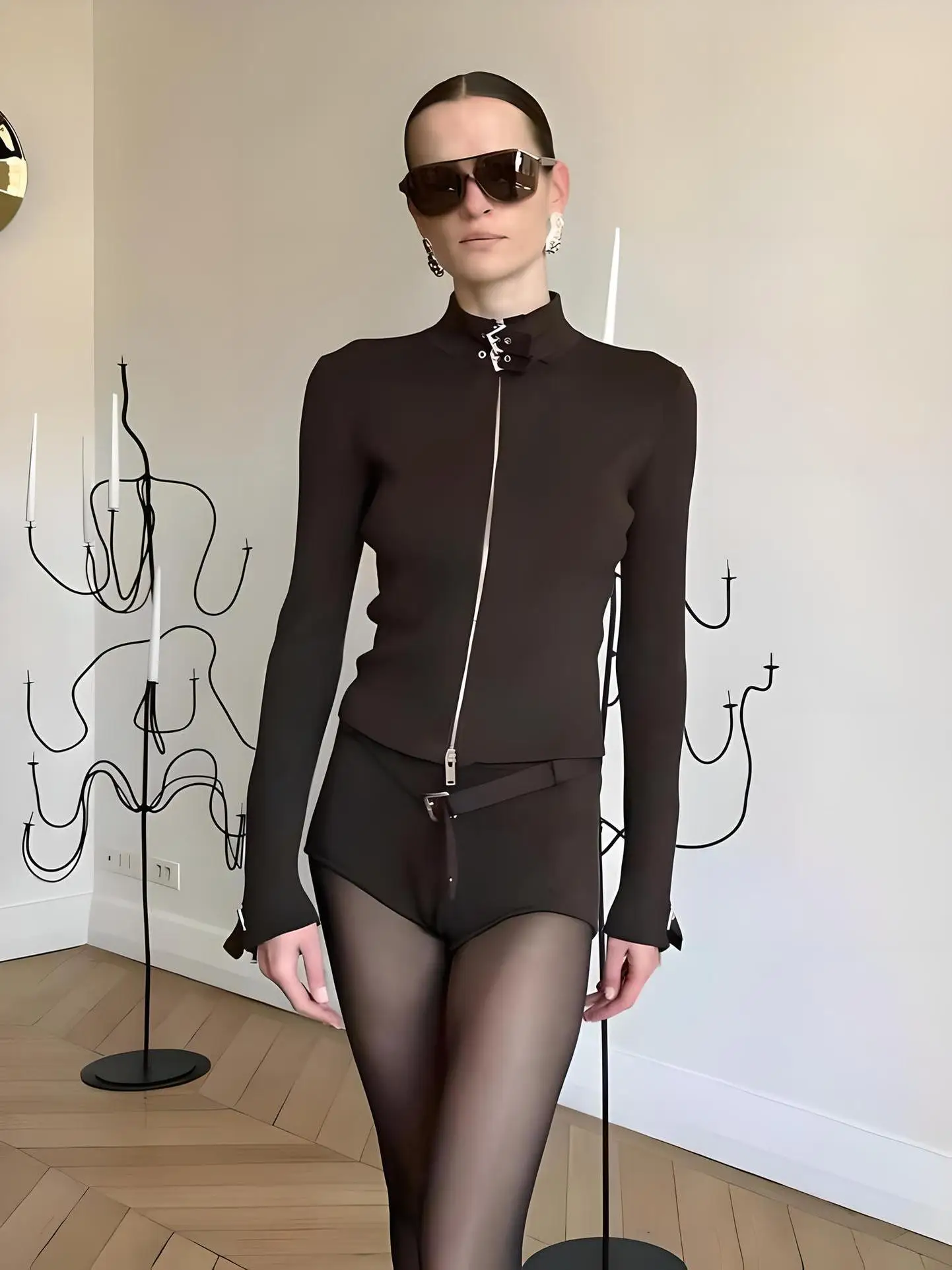 Slim Fit Knitted Sweater with Zipper Design Long Sve Stand Collar Riding Set Belted orts Commute Sle Pure Color Spring...
Slim Fit Knitted Sweater with Zipper Design Long Sve Stand Collar Riding Set Belted orts Commute Sle Pure Color Spring...