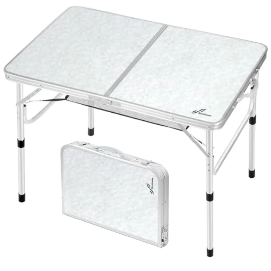 Camping Table: Adjustable Height Small Folding Table 35.4 L x 23.6 W, 2 Height Settings, Mesh Layer, Compact Portable, Aluminum
Camping Table: Adjustable Height Small Folding Table 35.4 L x 23.6 W, 2 Height Settings, Mesh Layer, Compact Portable, Aluminum