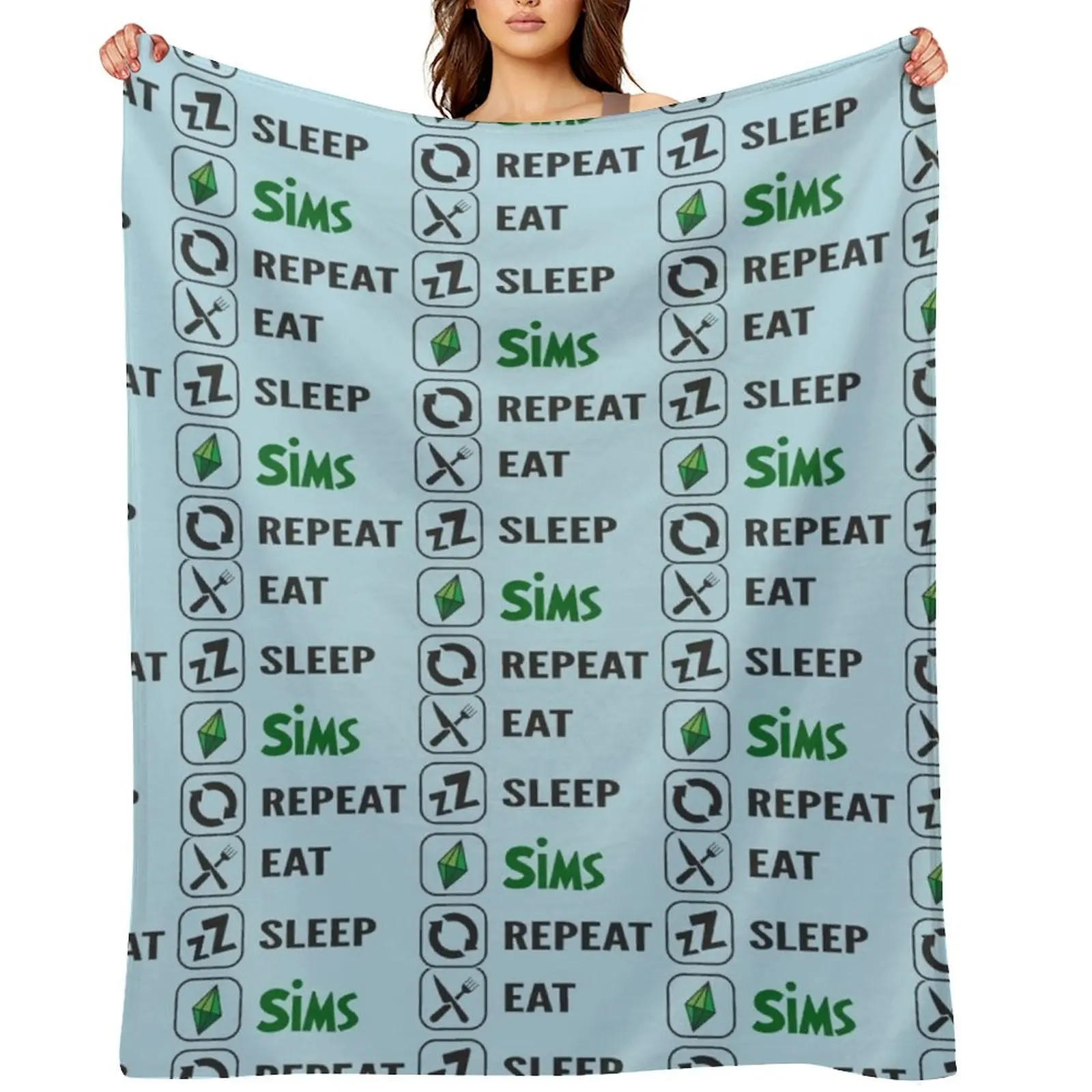 Eat Sleep Sims RepeatThe Sims Throw Blanket Moving Shaggy Flannel Fabric Retros Blankets
Eat Sleep Sims RepeatThe Sims Throw Blanket Moving Shaggy Flannel Fabric Retros Blankets