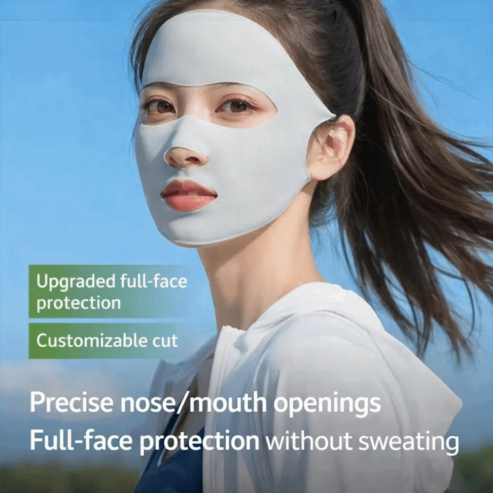 Cool Ice Silk Sun Protection Mask Breathable Dustproof Anti-UV Neck Scarf Adjustable Full Face Sunshade Face Mask Outdoor
Cool Ice Silk Sun Protection Mask Breathable Dustproof Anti-UV Neck Scarf Adjustable Full Face Sunshade Face Mask Outdoor