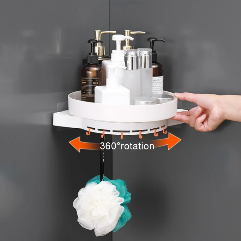 Free Punch Bathroom Shelf 360 Degree Rotate Corner Storage Rack With Hook Organizer For Kitchen Household Bathroom Accessories
Free Punch Bathroom Shelf 360 Degree Rotate Corner Storage Rack With Hook Organizer For Kitchen Household Bathroom Accessories