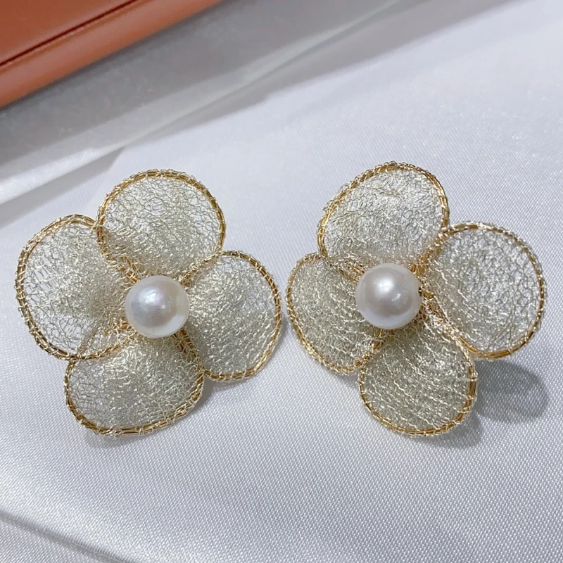 SGARIT Pearl Jewelry DIY Clover Lace 7-8mm 14k Filled Gold Natural Freshwater Pearl Stud Earrings Jewellery For Gift
SGARIT Pearl Jewelry DIY Clover Lace 7-8mm 14k Filled Gold Natural Freshwater Pearl Stud Earrings Jewellery For Gift