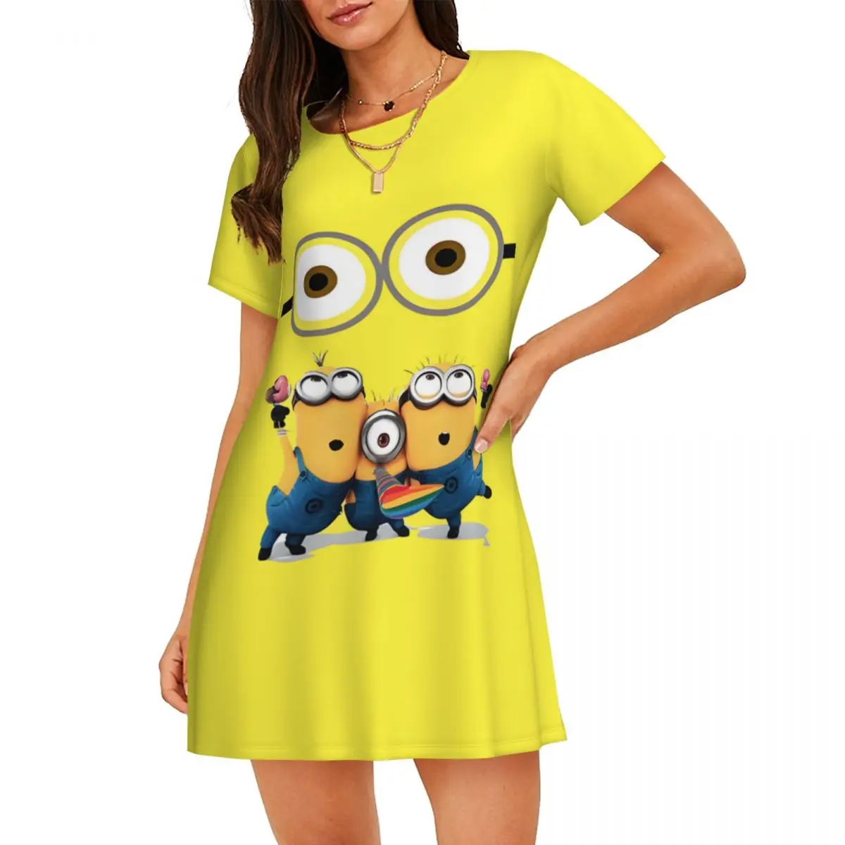 Женская ночная рубашка с короткими рукавами на заказ M-Minions, желтые ночные рубашки с короткими рукавами и принтом в форме капсулы, ночные рубашки для отдыха
Женская ночная рубашка с короткими рукавами на заказ M-Minions, желтые ночные рубашки с короткими рукавами и принтом в форме капсулы, ночные рубашки для отдыха