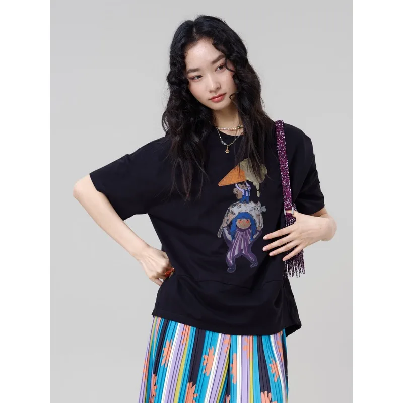 MOVEUP Casual Round Neck Short Sleeved T-Shirt 2026 Summer New Drop Sleeves Fun Printed Loose Commuter Top For Women 3ELX10519
MOVEUP Casual Round Neck Short Sleeved T-Shirt 2026 Summer New Drop Sleeves Fun Printed Loose Commuter Top For Women 3ELX10519
