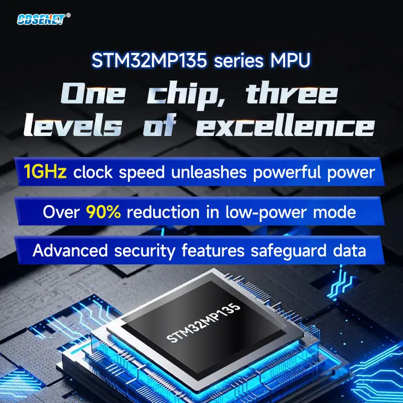 STM32MP135 Core Board 256/512M CDSENET ECK10-135 ARM Cortex-A7 1GHz Linux Wi-Fi BLE4.2 Video Playback RJ45 USB
STM32MP135 Core Board 256/512M CDSENET ECK10-135 ARM Cortex-A7 1GHz Linux Wi-Fi BLE4.2 Video Playback RJ45 USB
