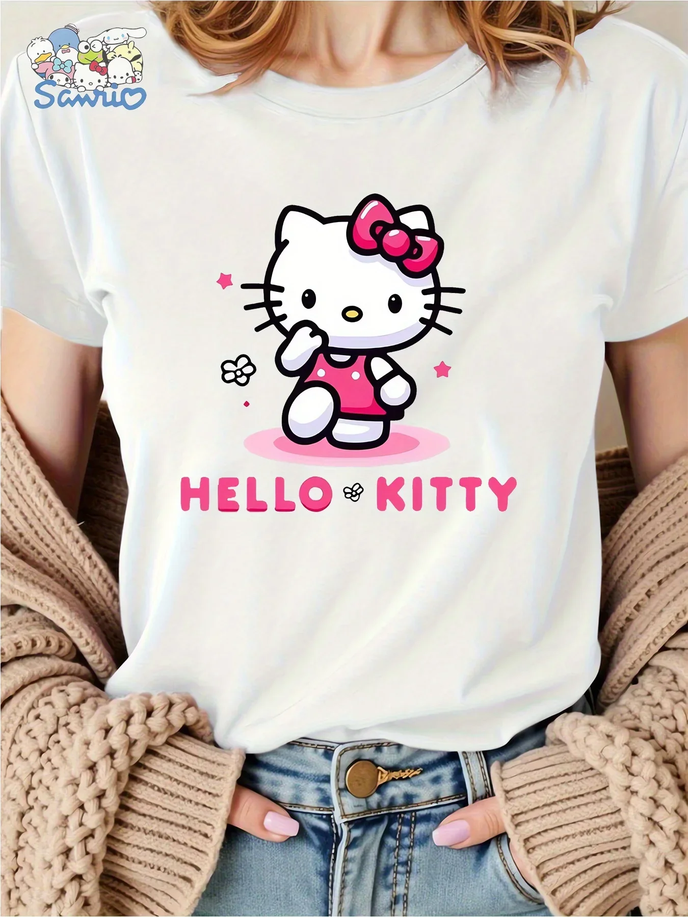 Sanrio's New Cute Hello Kitty Cartoon Printed T-shirt for Women's Summer Plus Size Y2K Loose Casual Versatile Short Sleeved Top
Sanrio's New Cute Hello Kitty Cartoon Printed T-shirt for Women's Summer Plus Size Y2K Loose Casual Versatile Short Sleeved Top