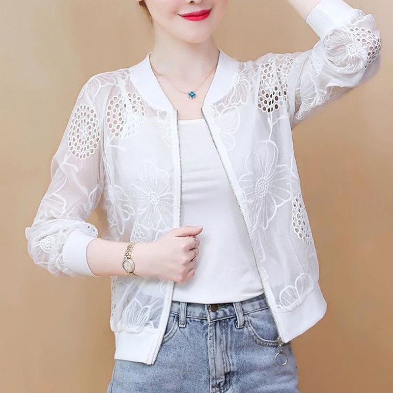 Women's Clothing Office Lady Loose Fashion Casual Solid Color Simplicity Hollow Out Zipper Round Neck Spring Summer Thin Jackets
Women's Clothing Office Lady Loose Fashion Casual Solid Color Simplicity Hollow Out Zipper Round Neck Spring Summer Thin Jackets