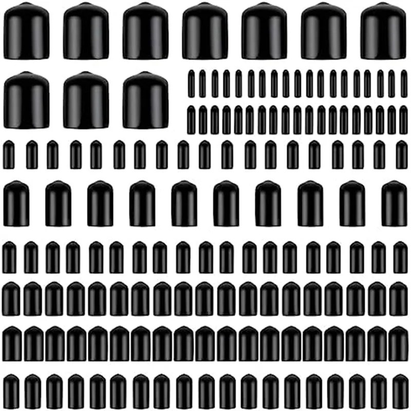 160Pcs Assorted Size Rubber End Caps, Flexible Screw Thread Protector Caps Round Vinyl Bolt Screw Cover Caps in 9 Size
160Pcs Assorted Size Rubber End Caps, Flexible Screw Thread Protector Caps Round Vinyl Bolt Screw Cover Caps in 9 Size