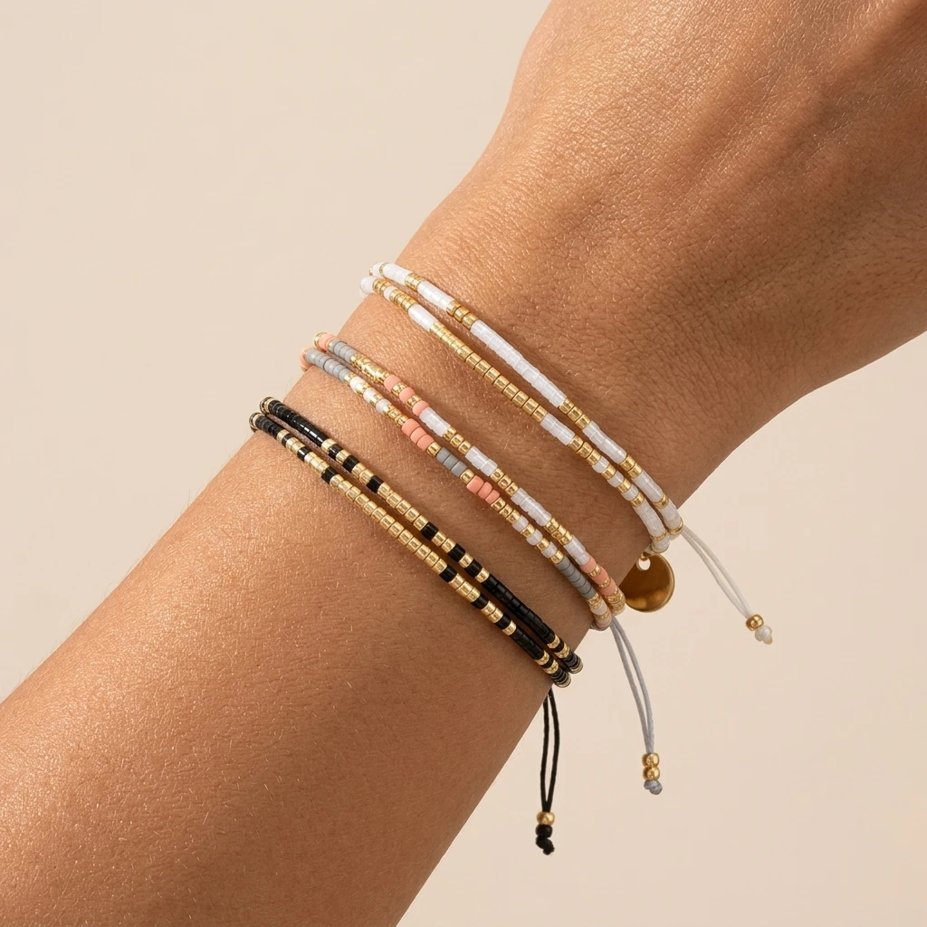3PCS Bohemian Style Adjustable Glass Bead Bracelets for Men And Women Stackable Jewelry Accessories
3PCS Bohemian Style Adjustable Glass Bead Bracelets for Men And Women Stackable Jewelry Accessories