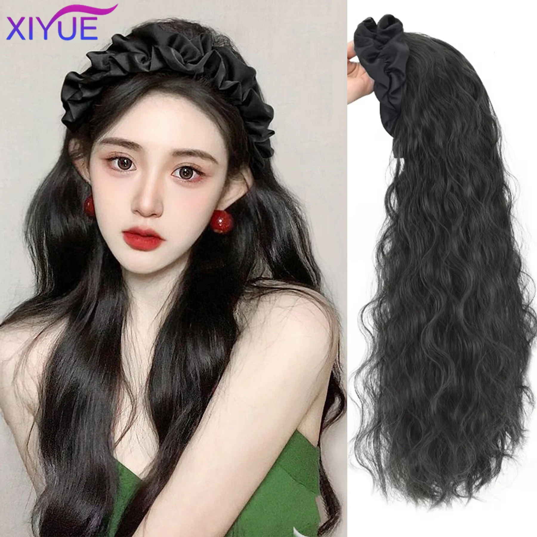 Synthetic water ripple Headband Half Wig Clip in Hair Extension Fluffy Natural False Natural Black Hairpiece With HairBand
Synthetic water ripple Headband Half Wig Clip in Hair Extension Fluffy Natural False Natural Black Hairpiece With HairBand