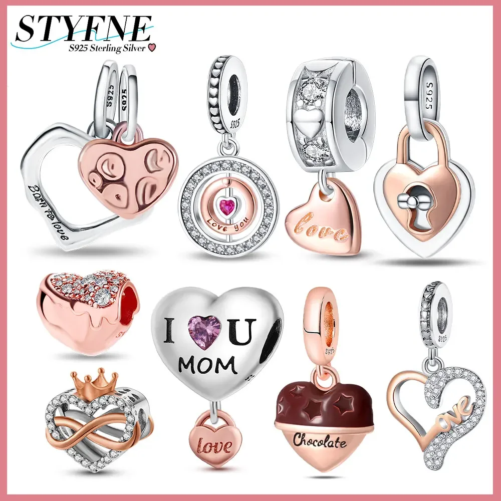 925 Sterling Silver Charm New Rose Gold Love Heart Inlaid with White Diamond Beads for Women Diy Bracelet Jewelry Making Gift
925 Sterling Silver Charm New Rose Gold Love Heart Inlaid with White Diamond Beads for Women Diy Bracelet Jewelry Making Gift