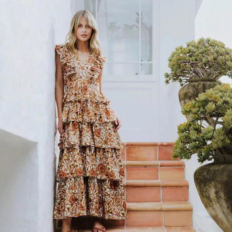 Retro Floral Skirt 2025 Early Spring Australian Pastoral Style Ruffled Cake Vest Dress Dress
Retro Floral Skirt 2025 Early Spring Australian Pastoral Style Ruffled Cake Vest Dress Dress