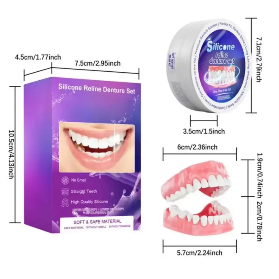 Premium Silicone Denture Set: Ideal for Temporary Orthodontic Teeth, Fake Tooth Replacement with Superior Comfort, Comprehensive
Premium Silicone Denture Set: Ideal for Temporary Orthodontic Teeth, Fake Tooth Replacement with Superior Comfort, Comprehensive