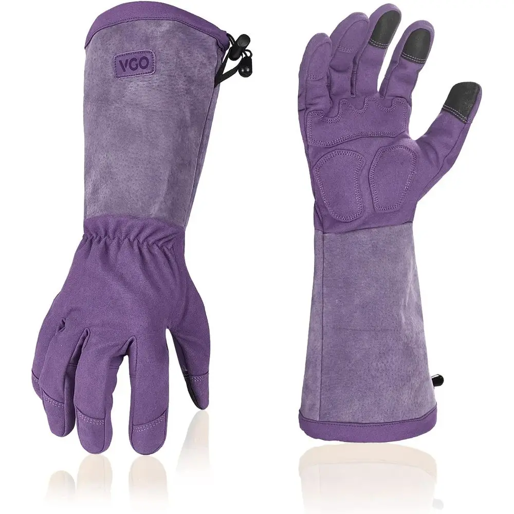 Ladies' Synthetic Leather Extended Pig Split Leather Cu Rose Pruning Thorn Proo Garden Gloves (Size S, ple,SL6592W)
Ladies' Synthetic Leather Extended Pig Split Leather Cu Rose Pruning Thorn Proo Garden Gloves (Size S, ple,SL6592W)